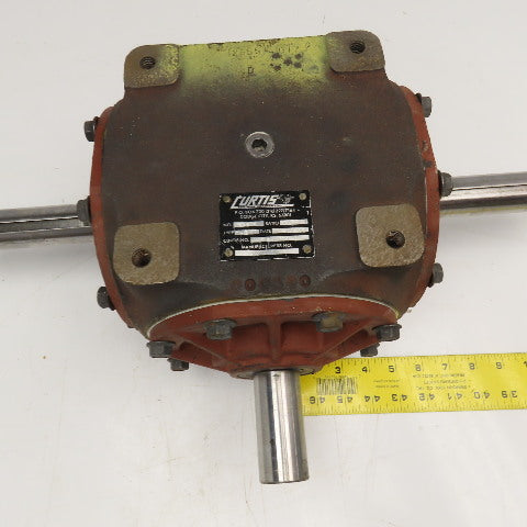 Curtis No. 515 911701-2 1:1 Ratio Dual Output Type D Right Angle Gear Box 1 and 1/4 " shaft