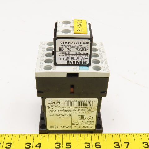 Siemens 3ZX1012-0RH11-1AA1 Contactor Relay 600V 10A Aux 3RH1911-1AA10 24VDC Coil