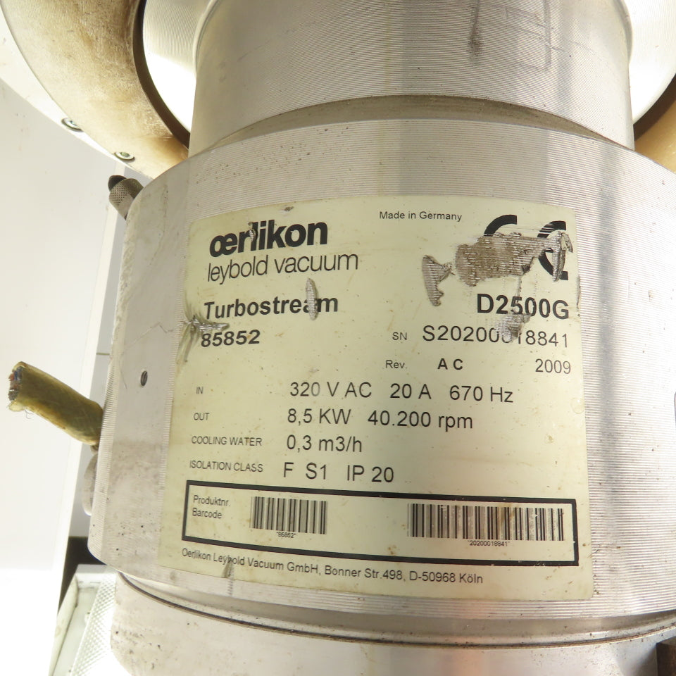 Oerlikon Leybold Vacuum D2500G Turbostream Blower From Bystronic Bystar 3015