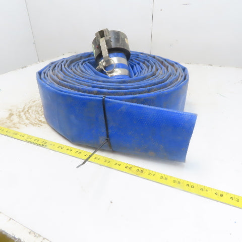 3" x 75' Blue PVC Backwash Hose W/Female Camlock Coupler
