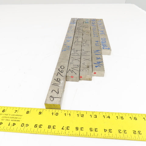 3/4" x 1-1/4" Non Heat Treated 17-4 Stainless Flat Bar 12-21" Stock Lot Of 5