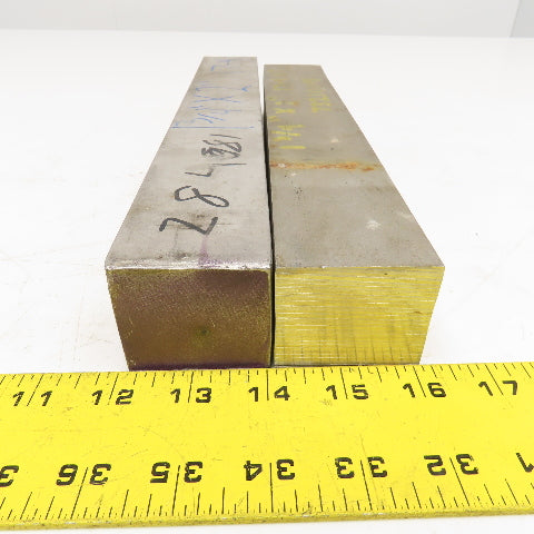 1-3/4" x 2" Non Heat Treated 17-4 Stainless Flat Bar Stock 12"-13" Lot Of 2