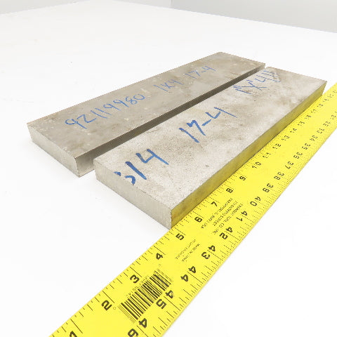 1" x 4" Non Heat Treated 17-4 Stainless Flat Bar Stock 15"-16" Lot Of 2