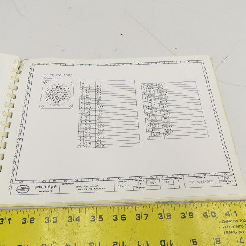 Sinico SIN-O-Matic TR110/2-350 Electrical Schematic Manual
