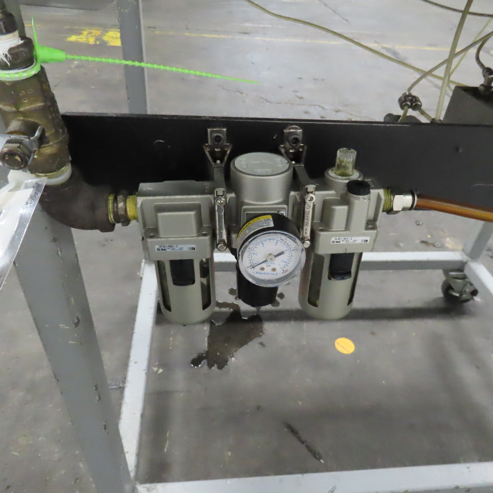 Small Pneumatic C-Frame Press 4" Bore 2" Stroke 2-1/4" Throat