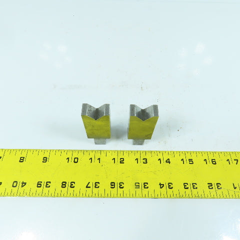 1/2" L Press Brake 90° V-Forming Angle Die Block 1/2" Tang 1" Thick Lot Of 2