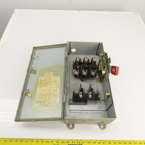 GE TH3362J Fusible Heavy Duty 60A Safety Disconnect Switch 600VAC 250VDC