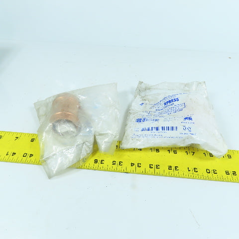 Apollo Xpress Figure 801 1-1/4" Copper Press Coupling Less Stop Lot Of 2