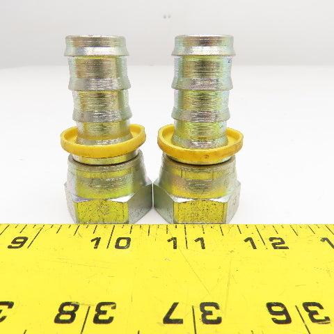 Parker 3/4" JIC (-12) Female Swivel x 3/4" Hose Barb Lot Of 2