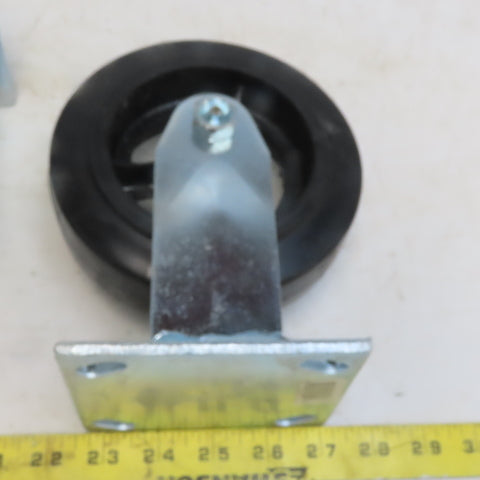 Eqiprite 6" x 2" Rubber On Cast Iron Caster Straight 500lb Capacity Set of 2