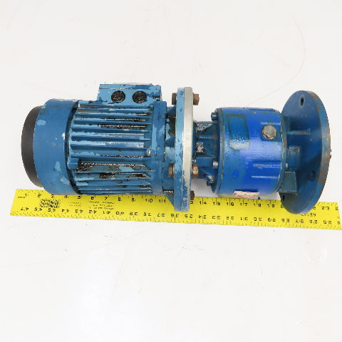 Hydro-Mec Type 22 36.45:1 Ratio Gear Motor .9kW 50/60Hz 49RPM Output Tested