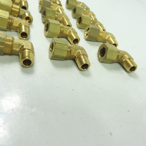 Brass Compression 90° Elbow 1/8" NPT x 1/4" OD Tubing Lot Of 15