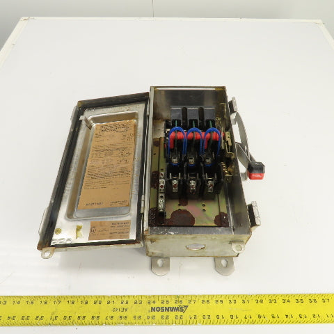 Square D H322 NDS 60A Fusible Single Throw Stainless Safety Disconnect Switch