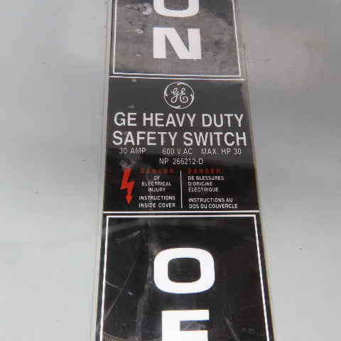 General Electric THN3361 30A 600V 3 Pole Non-Fusible Safety Disconnect Switch