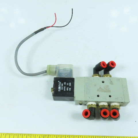 Numatics L12BA452B 2-Position Pneumatic Valve 145PSI 24VDC Coil W/ 1/4" Connects