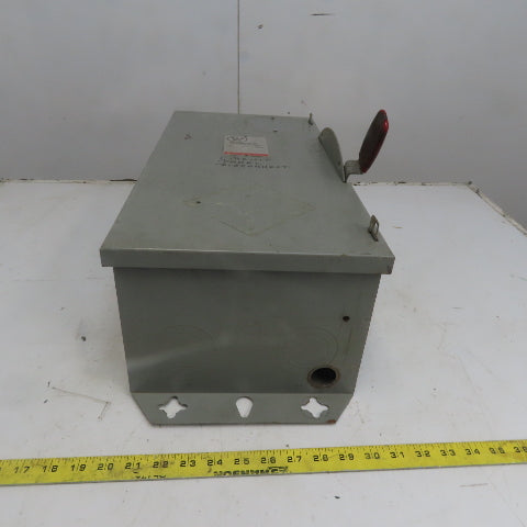 Westinghouse Bryant GFN423N 100A 240V 3 Pole Fusible Safety Disconnect Switch