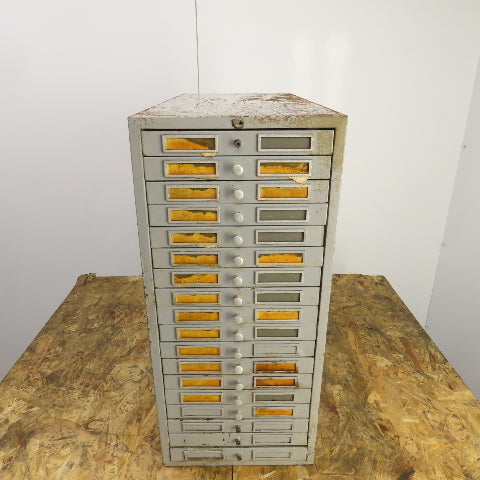 Datavue Vintage 18 Drawer Flat File Blueprint Plans Map File Cabinet 25x11.5x24"