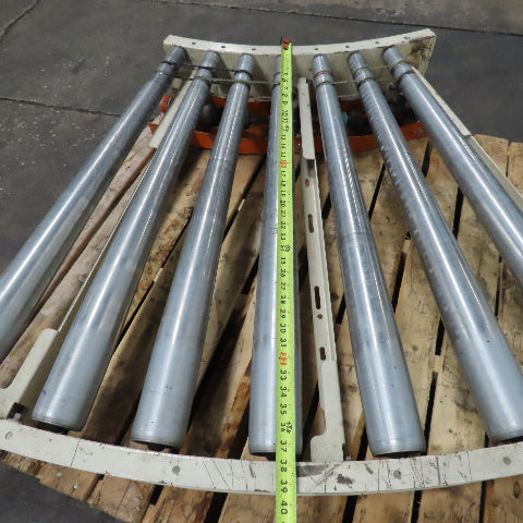 39" Wide 36" BF Tapered Roller Curved Gravity Conveyor Section 72" Radius