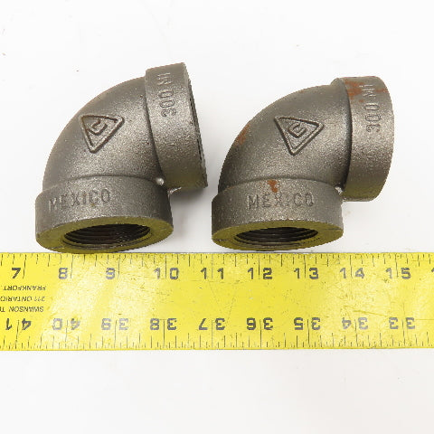 1-1/4" Black Iron Class 300 Pipe Elbow 90° Lot Of 2