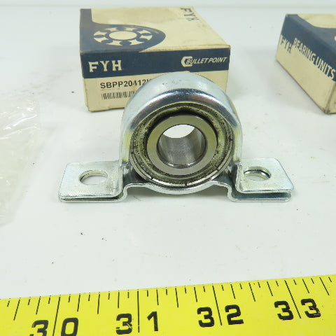 FYH SBPP20412KG5 Pillow Block Ball Bearing 3/4" Bore Lot Of 2