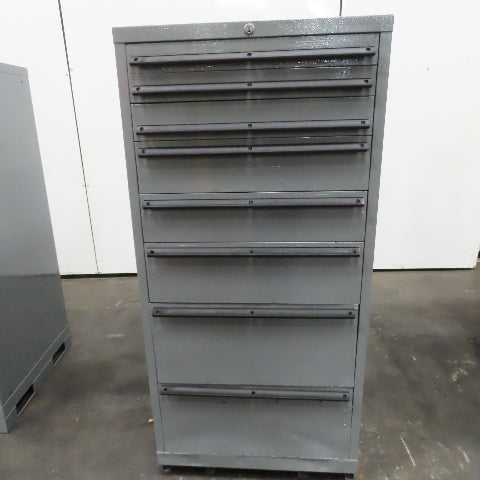 8 Drawer Industrial Parts Tool Storage Shop Cabinet 28 x 28" x 60" H Painted