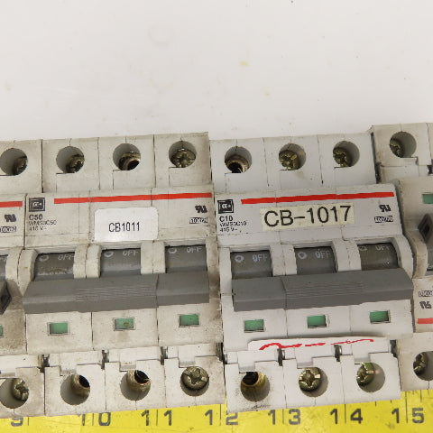 Cutler Hammer WMS3C50 WMS3C10 50A & 10A 415V 3 Pole Breaker Lot Of 4
