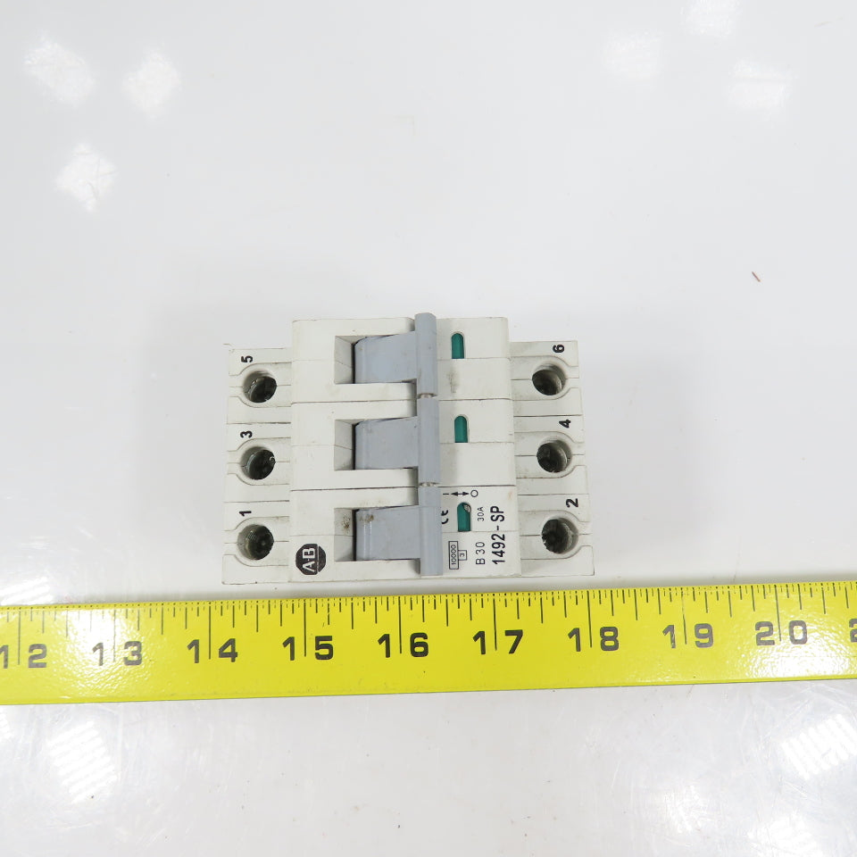 Allen Bradley 1492-SP3B300 Ser C 30A 3-Pole Rail Mount Circuit Breaker 415VAC