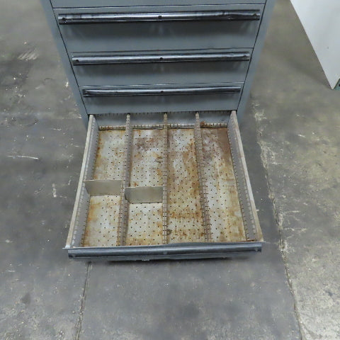 Lista 9 Drawer Industrial Small Parts Tool Storage Cabinet 28 x 28 x 60" Painted