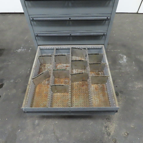 Lista 9 Drawer Industrial Small Parts Tool Storage Cabinet 28 x 28 x 60" Painted