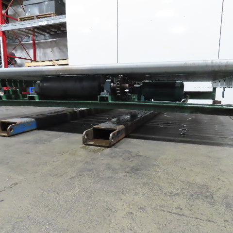 87-1/2" x 76" W Belt Driven Power Roller Pallet Conveyor 2.5"OD 22FPM Needs Belt