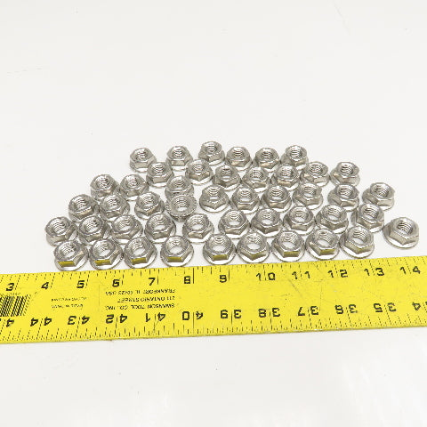 1/2-13 Stainless Steel Flange Hex Lock Nut Serrated Lot Of 45