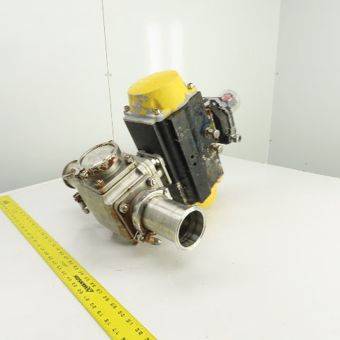 Sharpe Style Pneumatic Valve Actuator With FNW 3" 316L Stainless Steel Valve