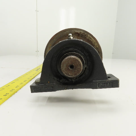 6.420" OD x 16-3/4" Crowned Face Conveyor Tail Drum Roller W/ Pillow Blocks