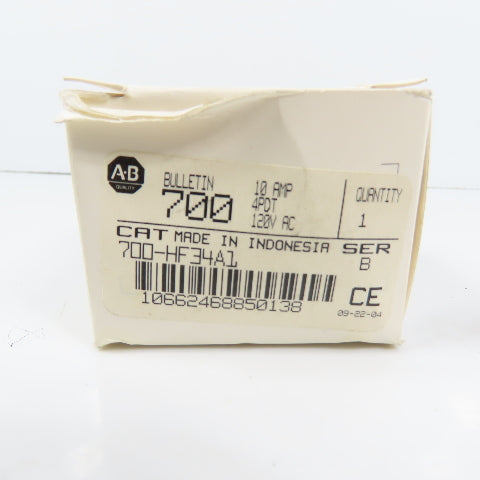 Allen Bradley 700-HF34A1 Ser B 10A General Purpose Relay 120VAC Coil Lot Of 2