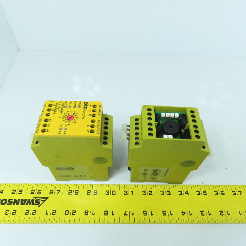 Pilz PNOZ XV2 3/24VDC 2n/o 2n/o t Safety Relay 24VDC (Missing Cover) Lot Of 2