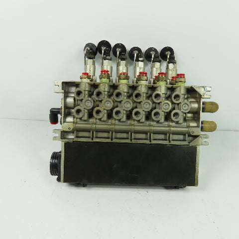 SMC NARBF2000-P 6 Slot Pneumatic Interface Regulator Manifold Bank 120PSI W/Gage