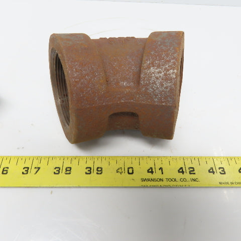 Ward 2"x2" NPT Class 300 Malleable Iron 45° Elbow Pipe Fitting Schedule 80 Lot/3
