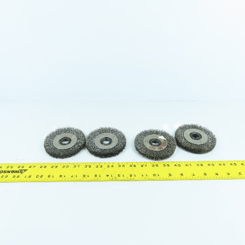 Maryland Brush 4" x 1/2" x 5/8" Bore Steel Wire Brush 7000 MSFS Lot Of 4