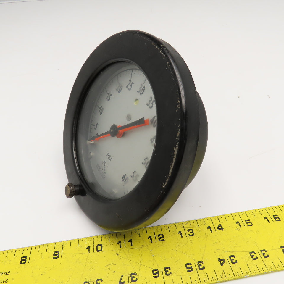 Ashcroft 0-60 PSI Panel Mount 6" Back Ported Max Hand Pressure Gauge 1/4"NPT