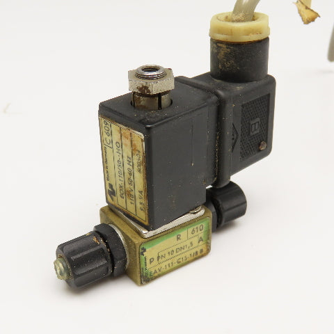 AVS Romer EAV-111-C15-1/8B 1/8" Compression Tube Solenoid Valve 110V 50/60Hz