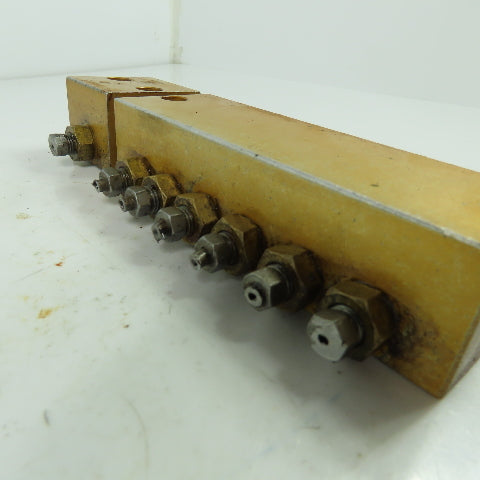 6 Way Lubrication Metering Manifold W/1 Way Manifold
