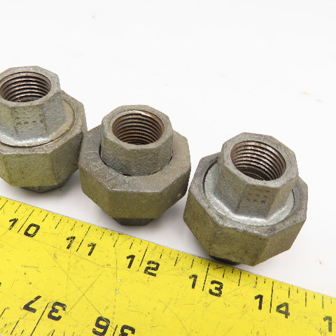 Brinnell 1/2" NPT Galvanized Pipe Union Lot OF 3