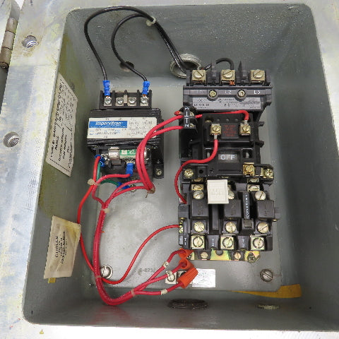 509-B0D 27A Size 1 600V Motor Starter 120V Coil Furnas Hazardous Location Box