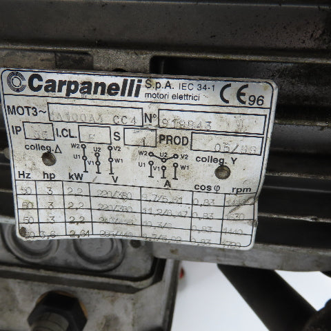 Bonfiglioli C412 P P100 12.4:1 Ratio Brake Gear Motor 2.2/2.6kW 220/440V 50/60Hz