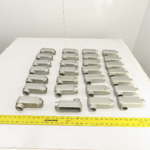 Crouse-Hinds 1" Cast Aluminum Conduit Outlet Body (No Cover) Lot Of 28
