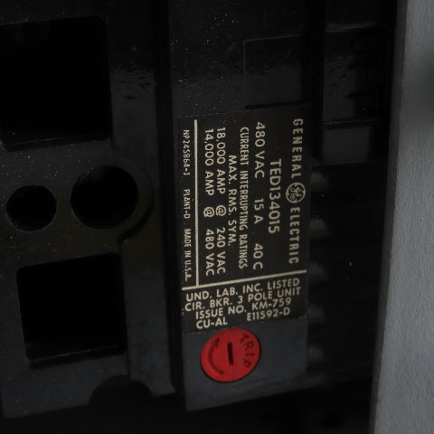 General Electric FVK31EF Flex-A-Plug Breaker Bus Plug 15A 480V 3Ph