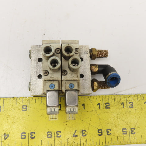 AMC SYJ5120-5LZ-M5 2 Position Single Solenoid Valve Manifold 24VDC
