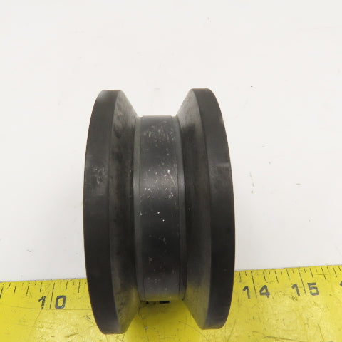 V Groove Guide Idler Roller 5/8" Minor Width 3-3/4" OD 3/8" Smooth Bore