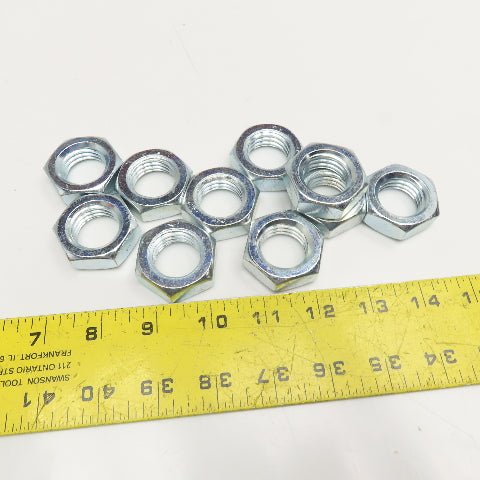 1"-8 Zinc Coated Hex Jam Nut Lot Of 10