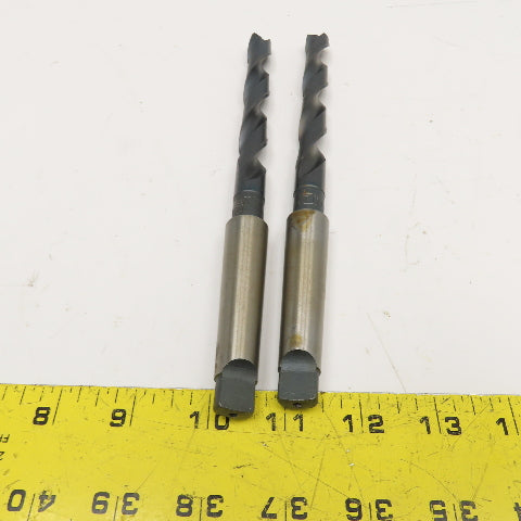 Union Twist Drill 35/64" Diam. 2 Flute Drill Bit MT2 Shank 9" OAL Lot Of 2